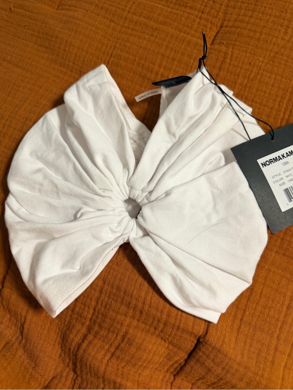 Norma Kamali White Twisted Turban Headwrap - Picture 3 of 4